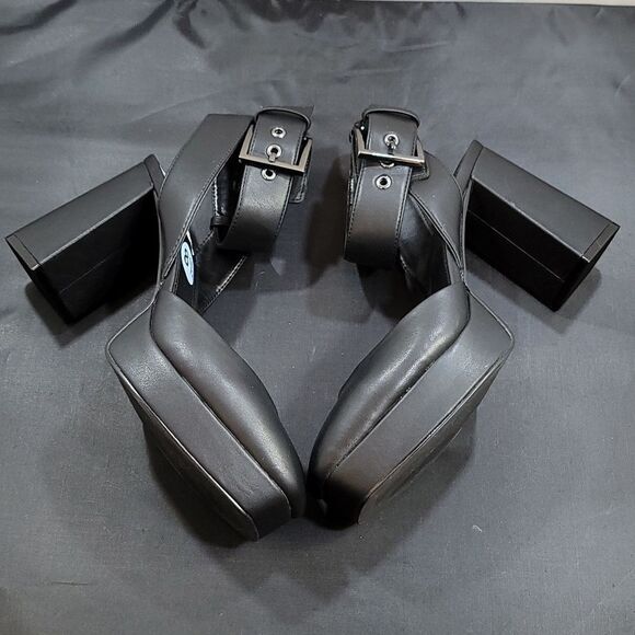 BRAND NEW DKNY BARRA LEATHER PLATFORM ANKLE WRAP PUMPS - Picture 11 of 14